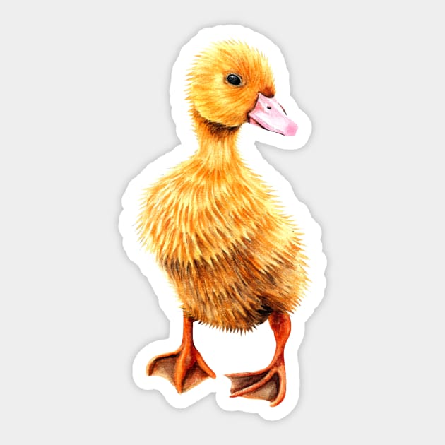 Yellow duckling Sticker by lorendowding